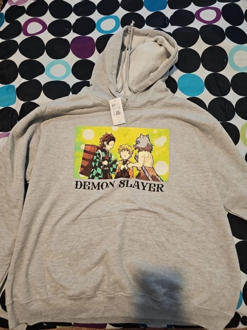 Demon Slayer Sweatshirt Mens Xl Gray Hoodie Kimetsu No Yaiba